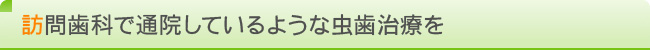 訪問歯科で通院しているような虫歯治療を