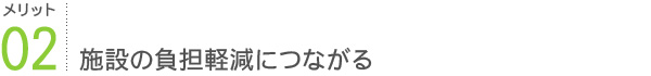 メリット2：施設の負担軽減につながる