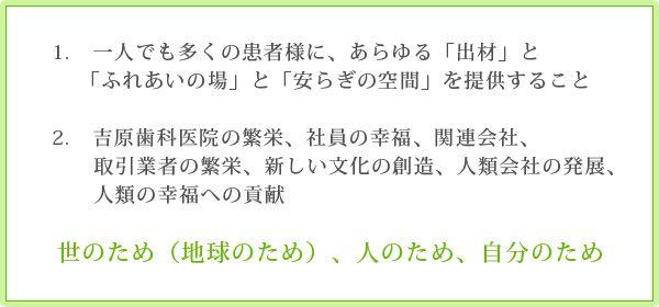 世のため（地球のため）、人のため、自分のため